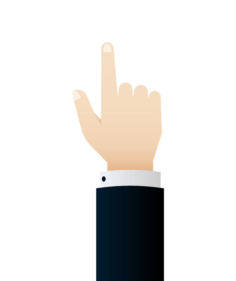 The hand of Businessman that pointing finger up, Vector. vector