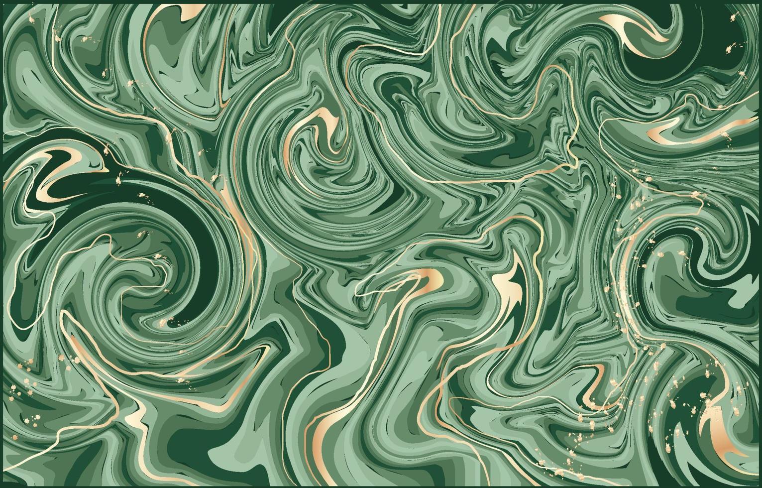 patrón líquido de mármol abstracto en color verde y dorado vector