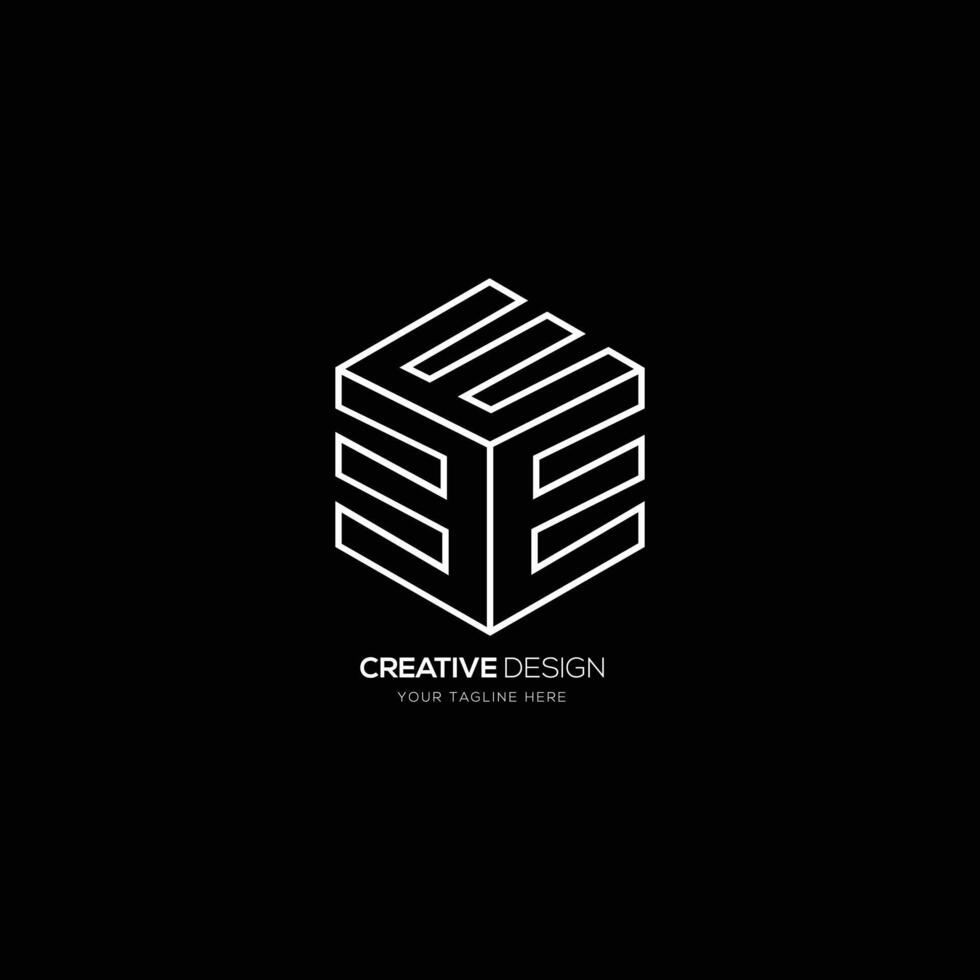 Creative letter E E E hexagon shape monogram logo 12766708 Vector Art ...