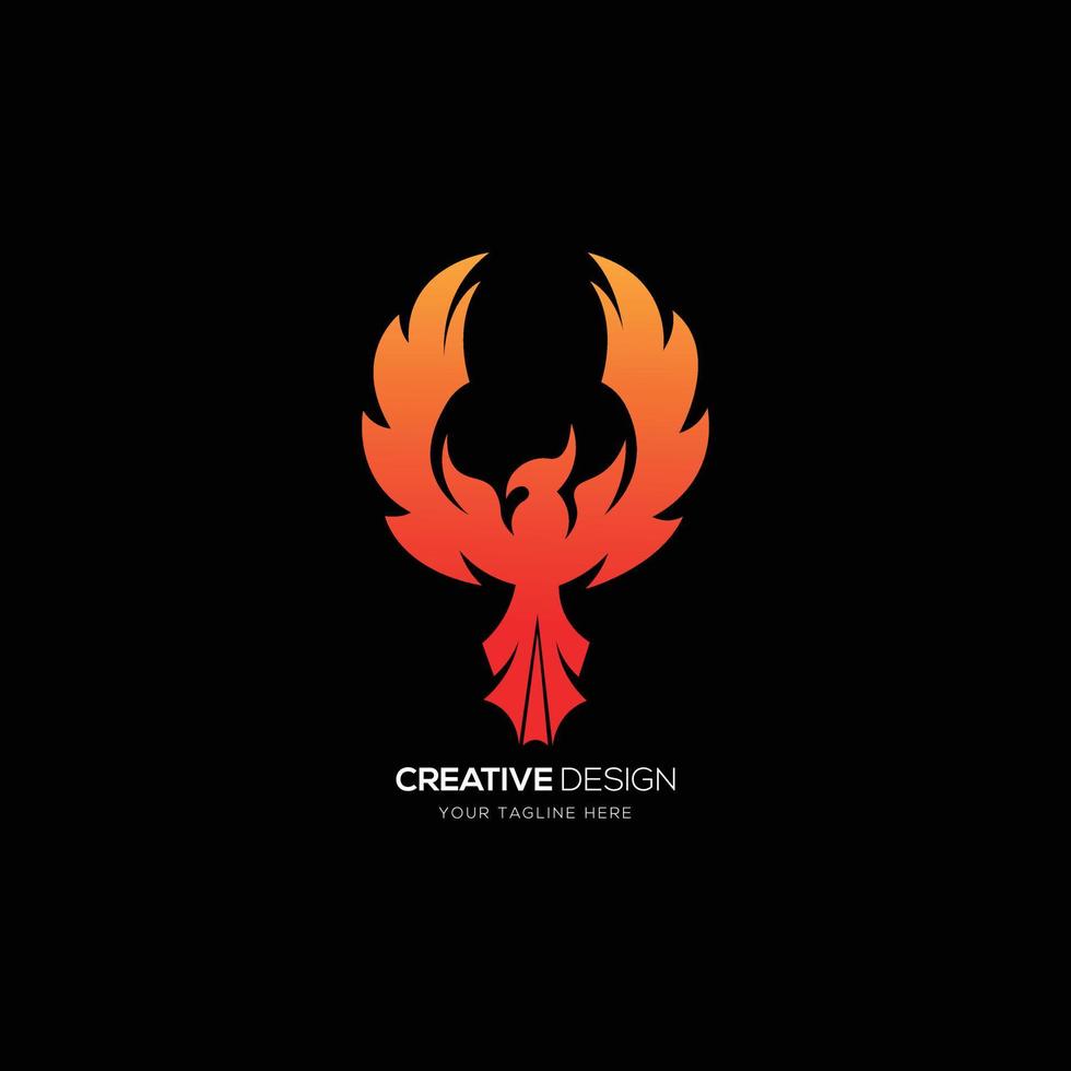 Fire falcon modern creative flat logo vector