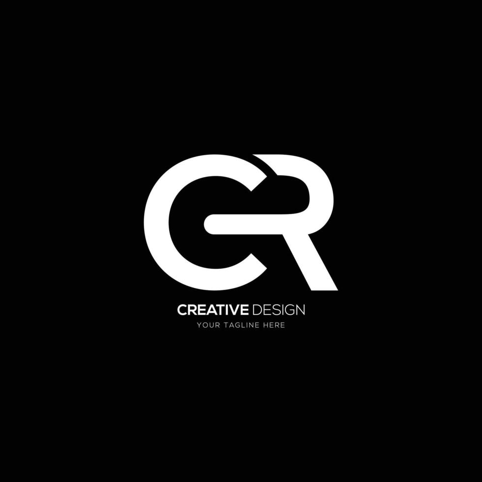 C R modern creative monogram logo vector