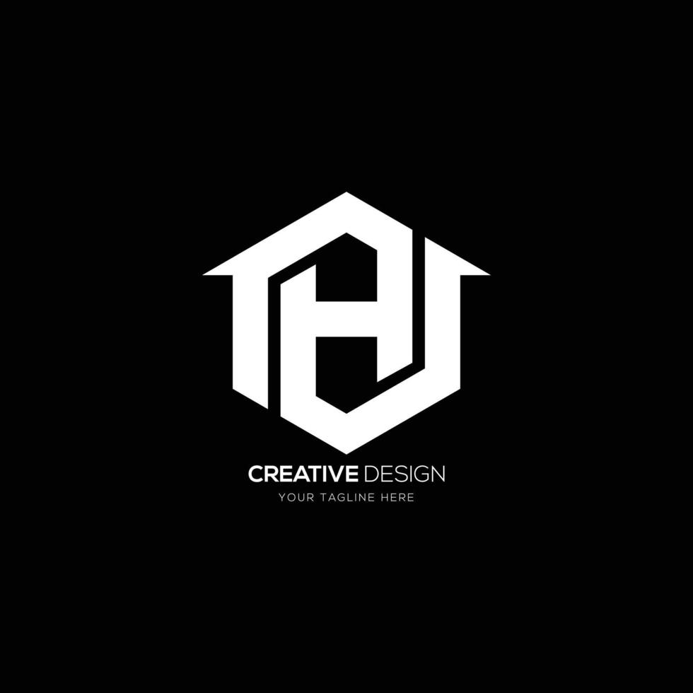 Letter H real estate home hexagon monogram logo vector