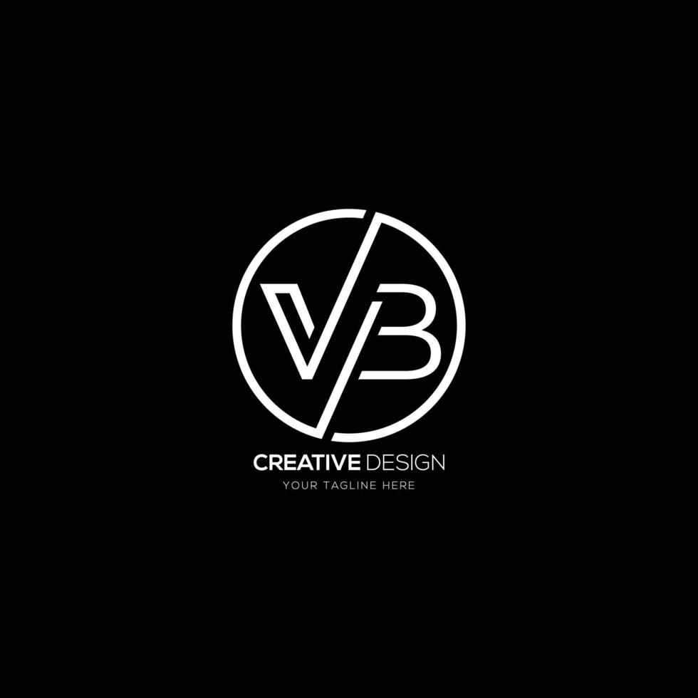 carta creativa vb con logotipo en forma de círculo vector