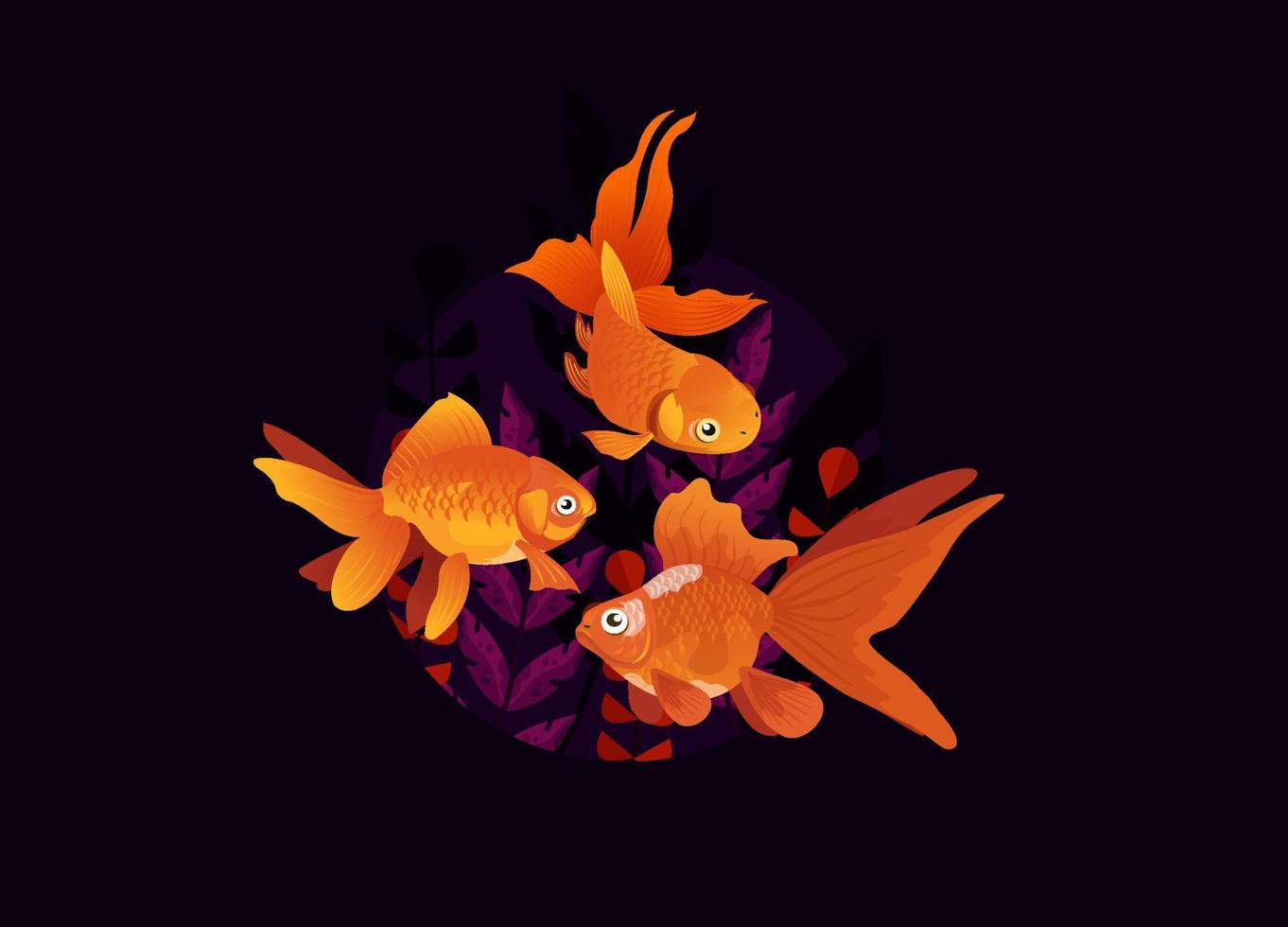 ilustración de peces de colores vector
