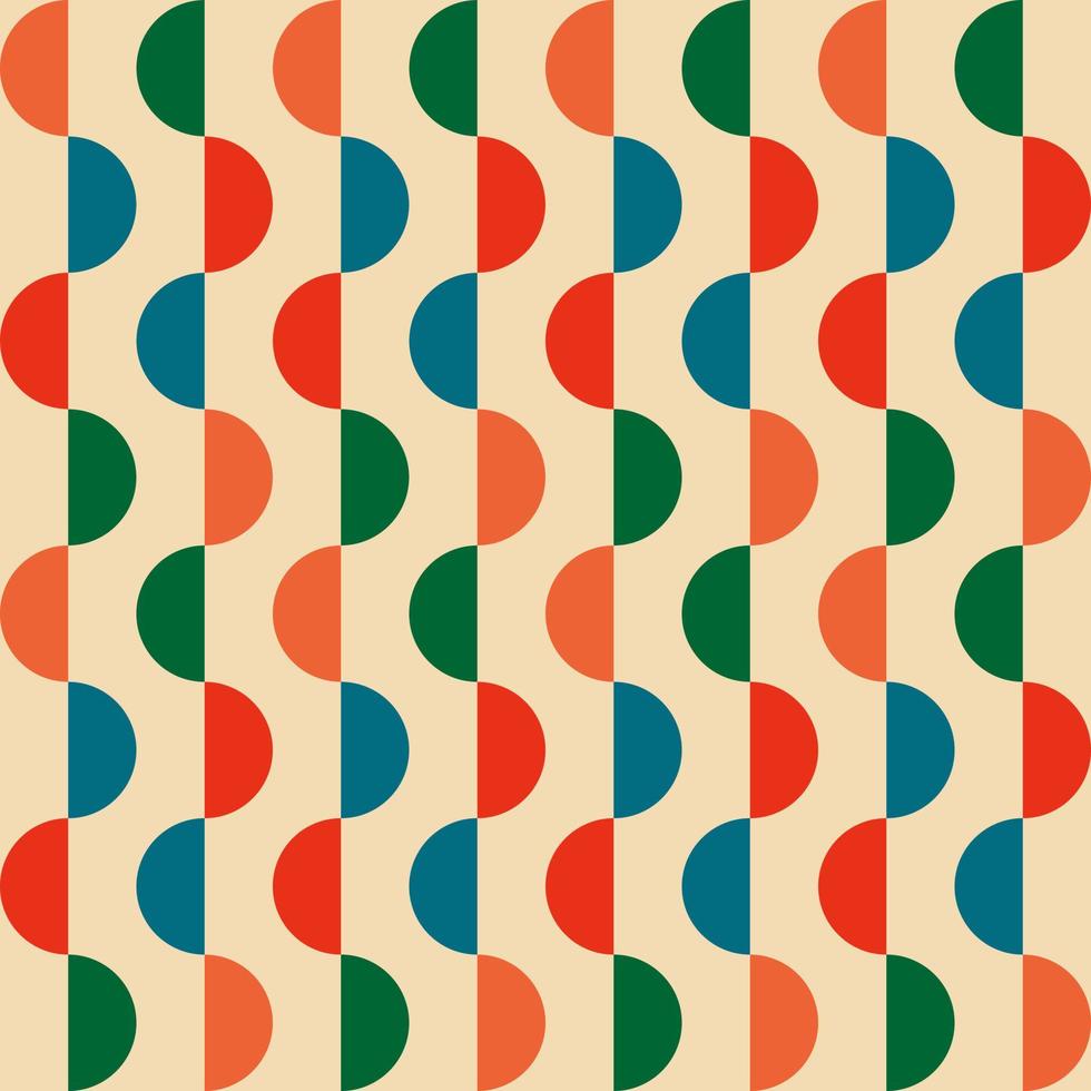 Vintage retro seamless geometric pattern in the style of the 70s and 60s. vector