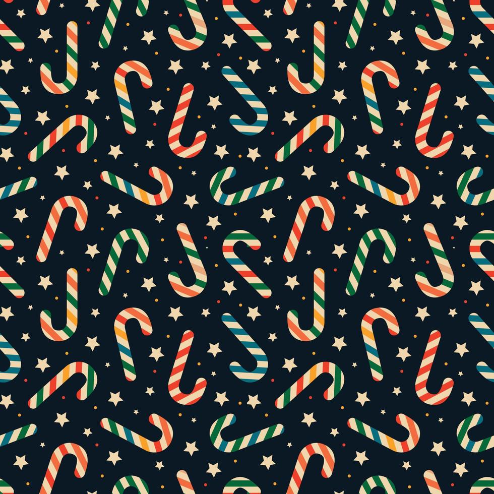 Christmas New Year seamless pattern with sweets. vector