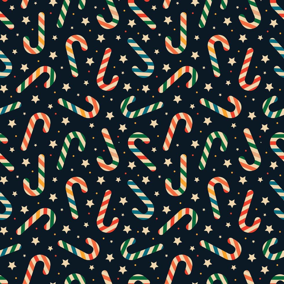 Christmas New Year seamless pattern with sweets. vector