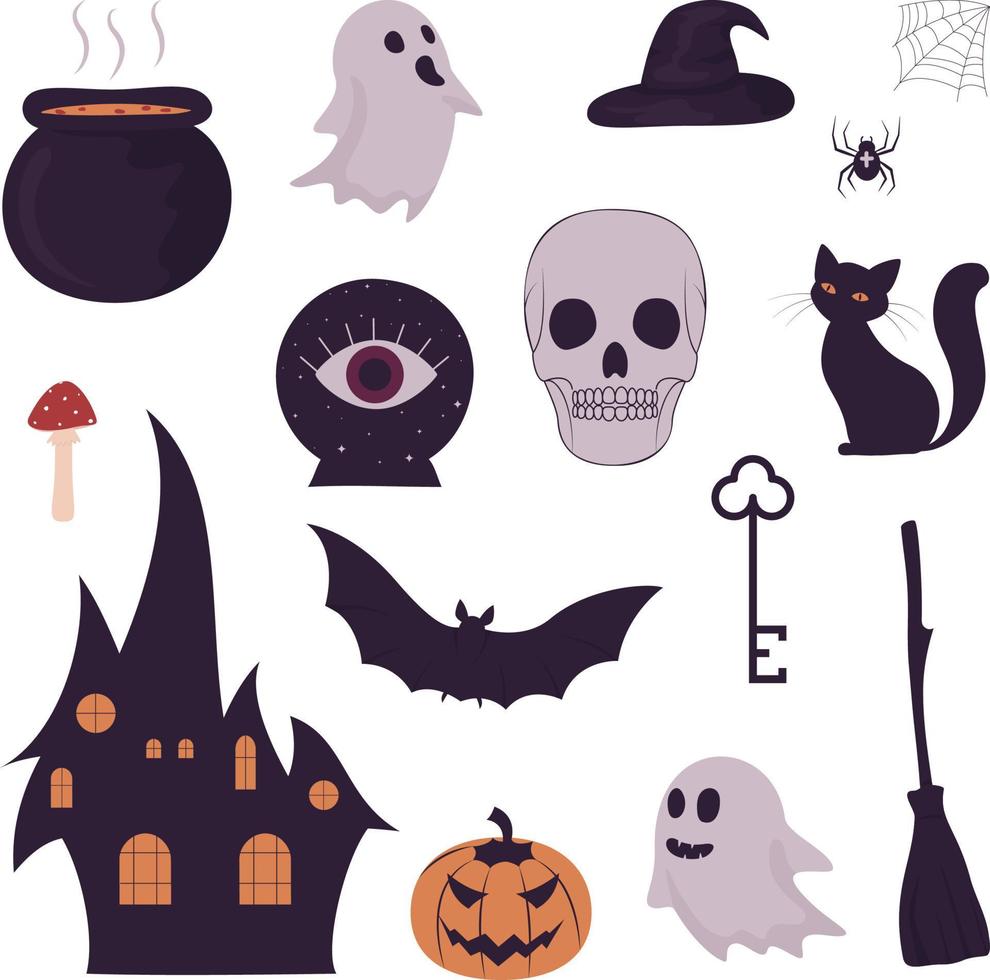 halloween clip art collection vector