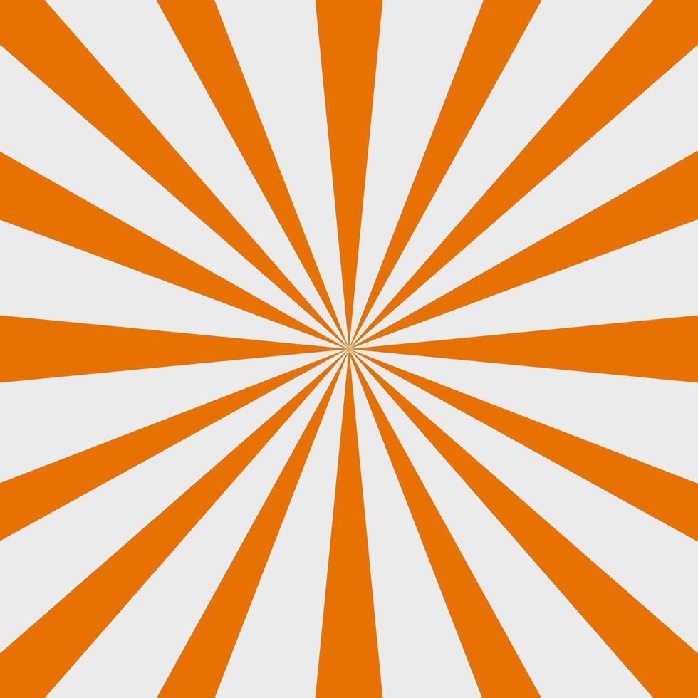 fondo de rayos de sol retro. fondo naranja y blanco abstracto rayado. vector