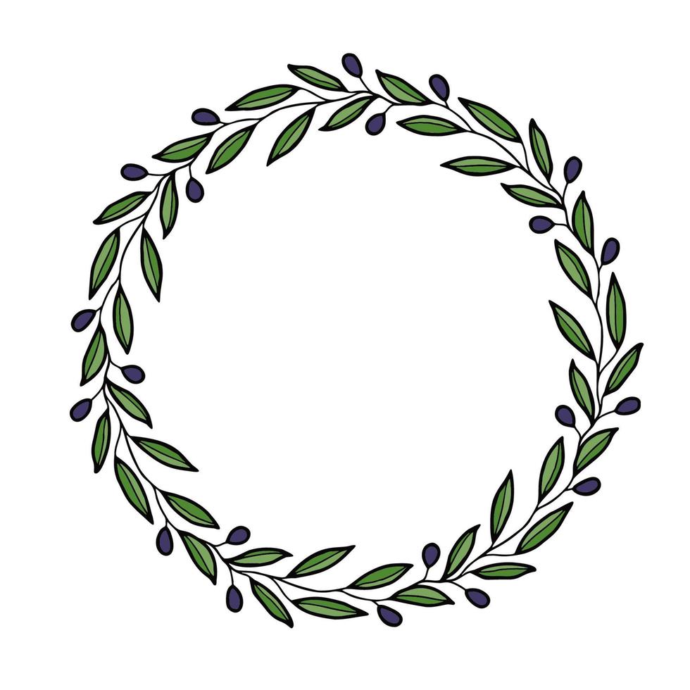 olive branch wreath 12767139 Vector Art at Vecteezy