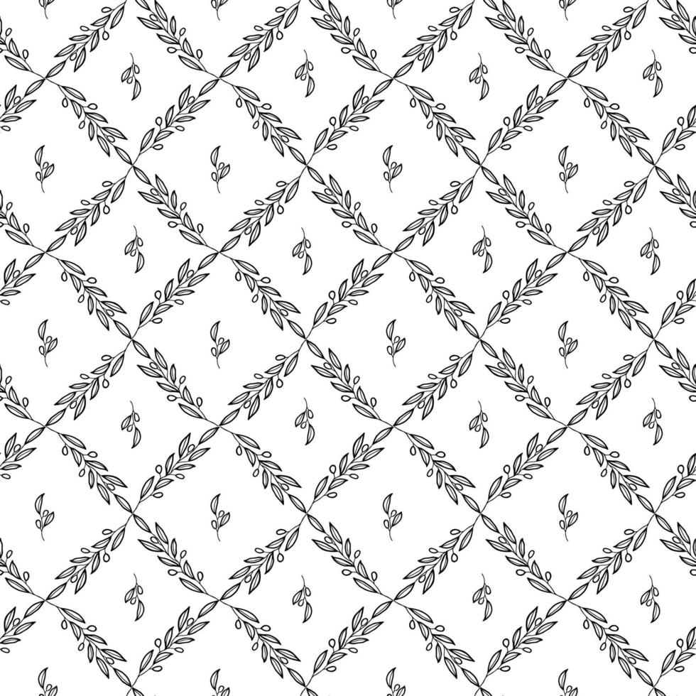olive branch seamless pattern vector