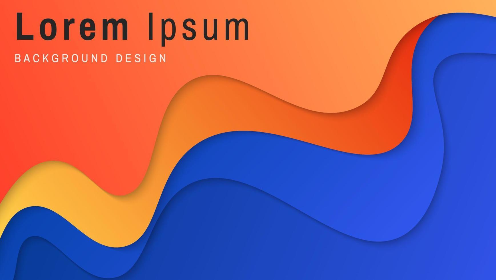 naranja degradado moderno abstracto en diseño de fondo de ondas azules vector
