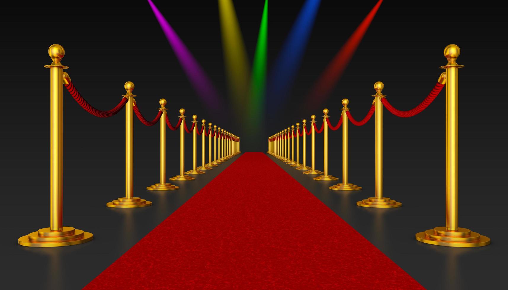 Red carpet and pillars with red ropes photo