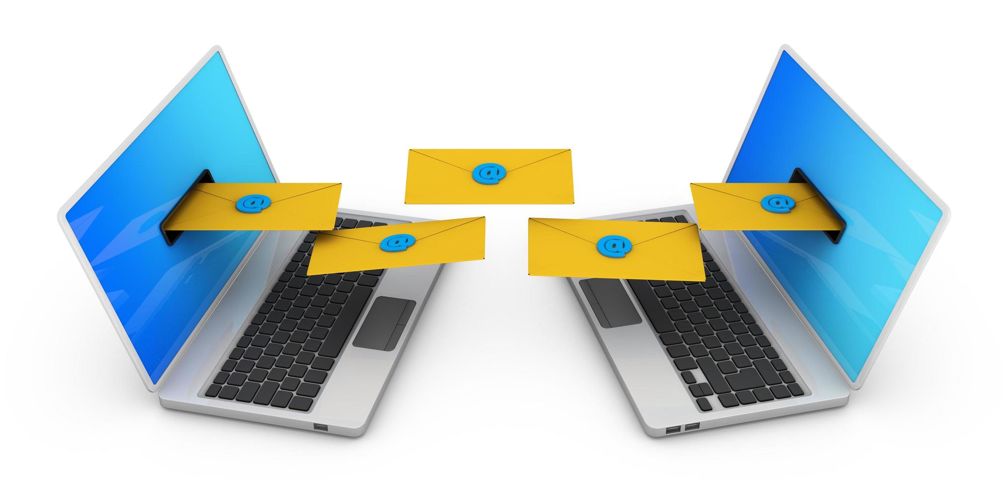 Two laptops with envelopes photo