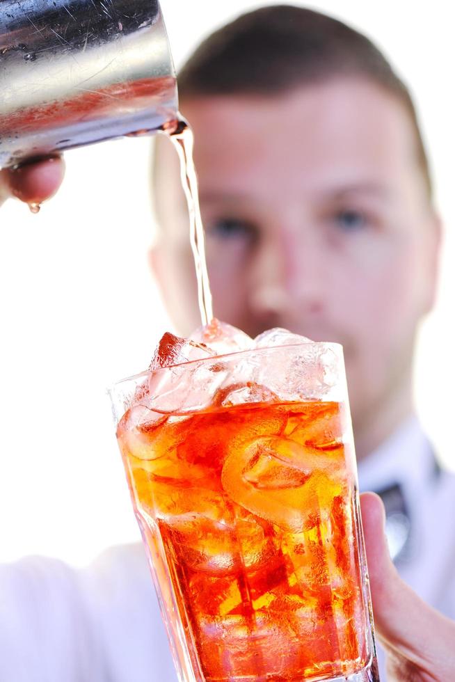 barman portrait isolated on white background photo