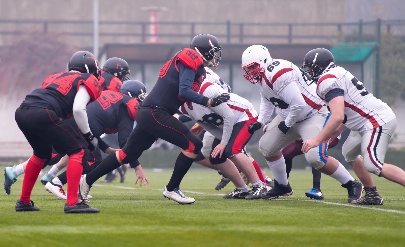 training match of professional american football players photo