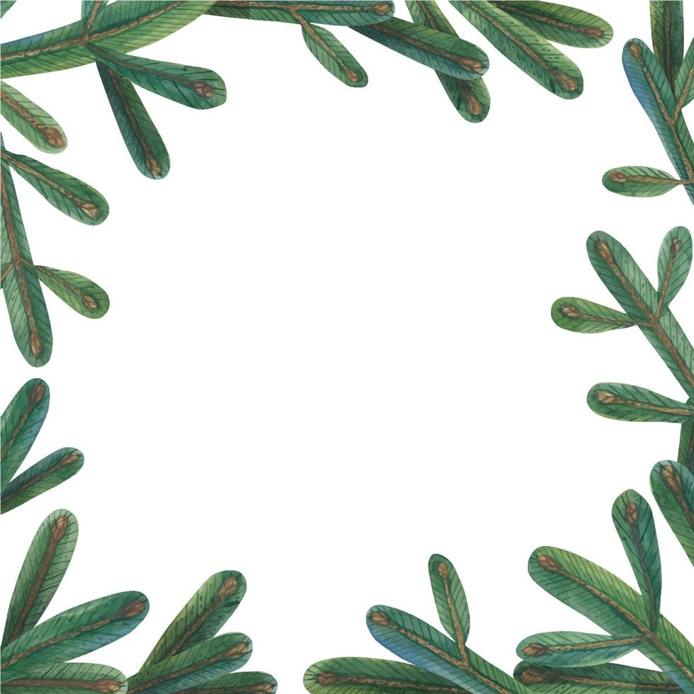 Christmas Tree Branch Square Frame vector