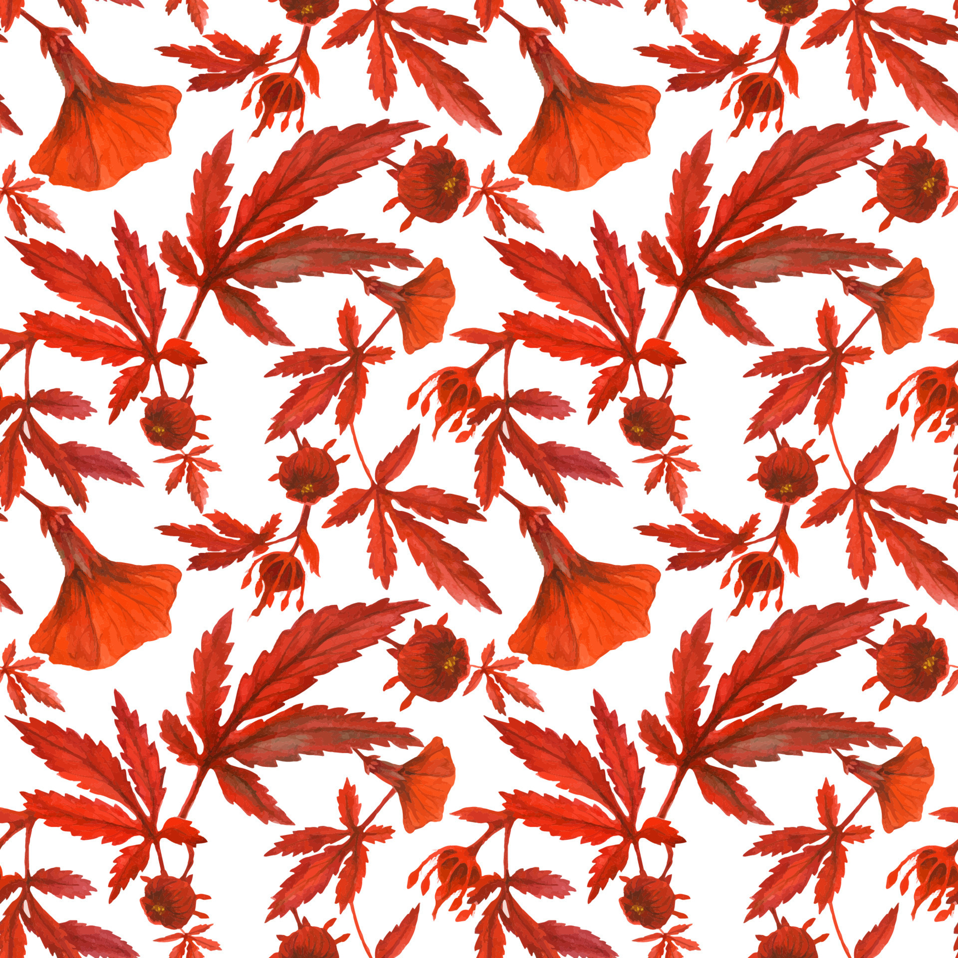 Red Hibiscus seamless pattern 12768275 Vector Art at Vecteezy