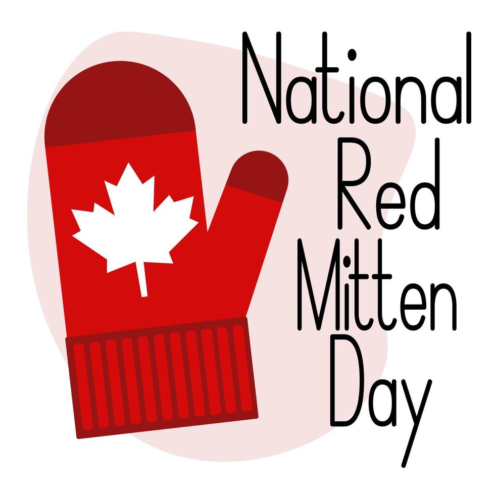 National Red Mitten Day, Idea for poster, banner, flyer or postcard