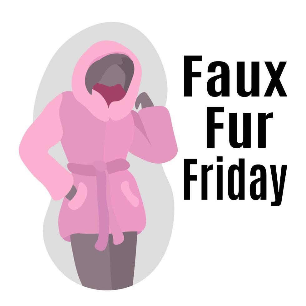 Faux Fur Friday, Idea for poster, banner, flyer or postcard vector