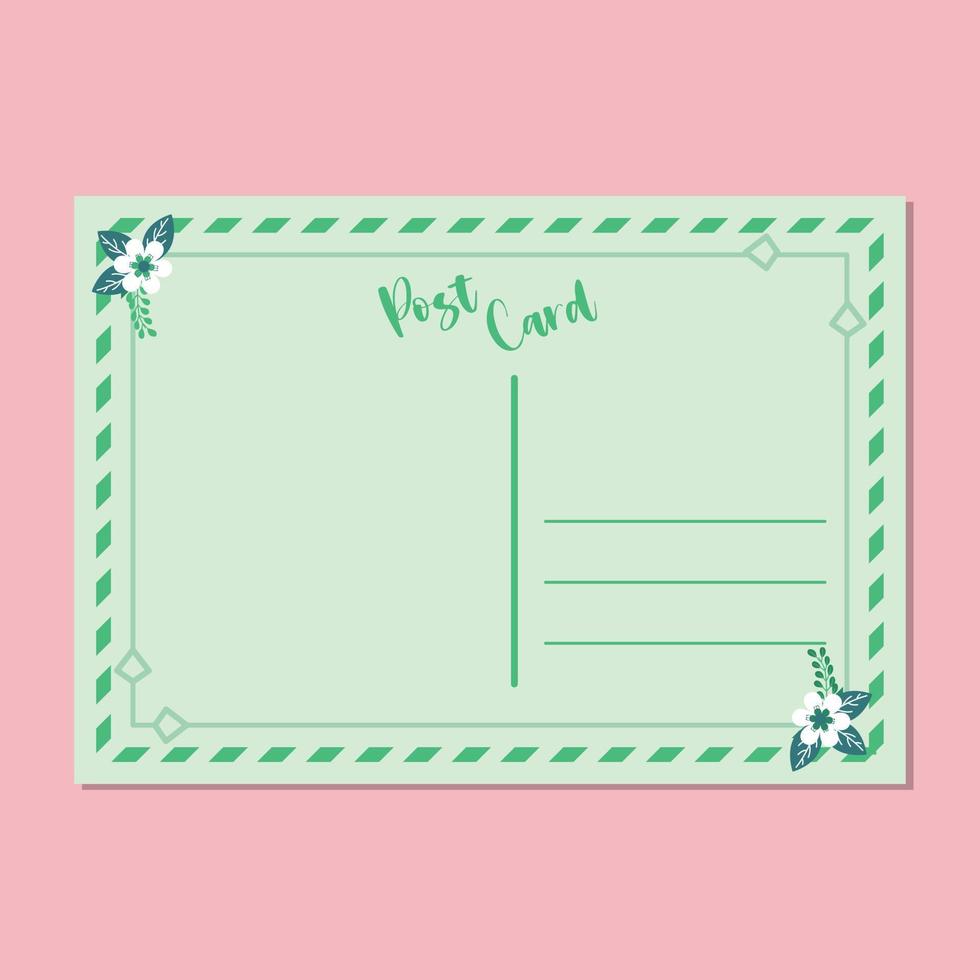Simple green post card template vector