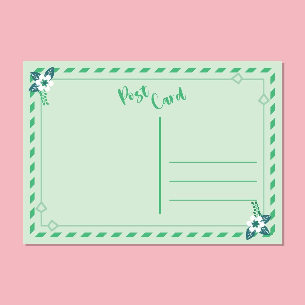 plantilla de tarjeta postal verde simple vector