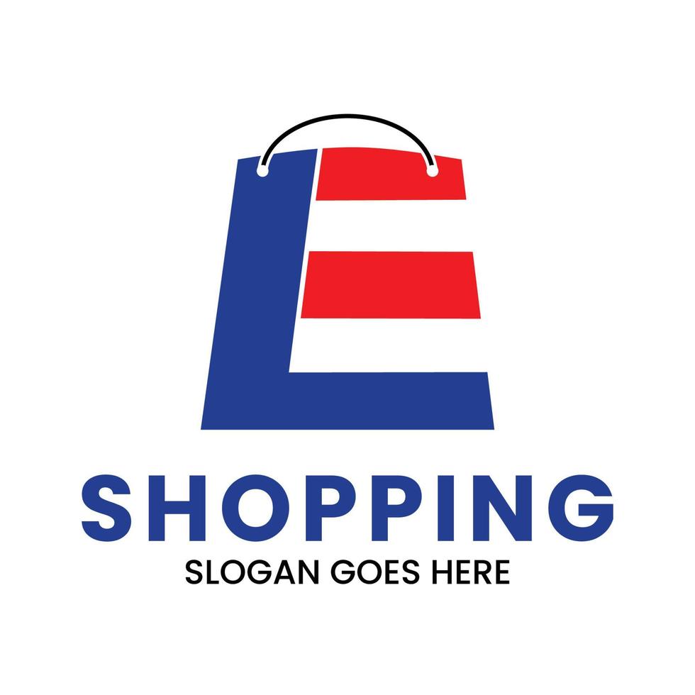 Letter EL or LE Shopping Logo Design. Online Shop Logo. App Shopping Logo vector