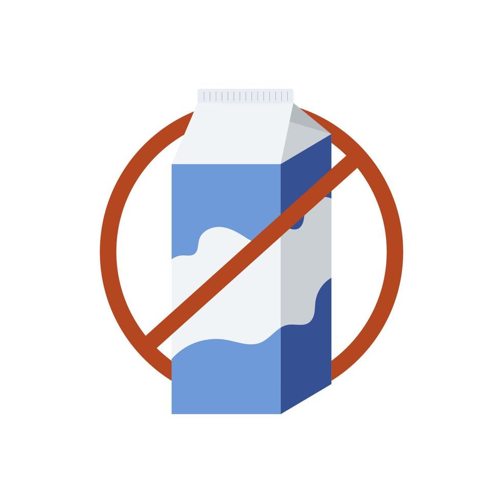 Milk carton in red crossed circle icon vector