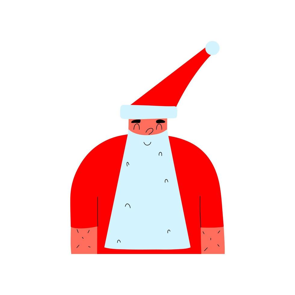 estilizado gracioso santa claus. vector de ilustración de navidad en estilo plano