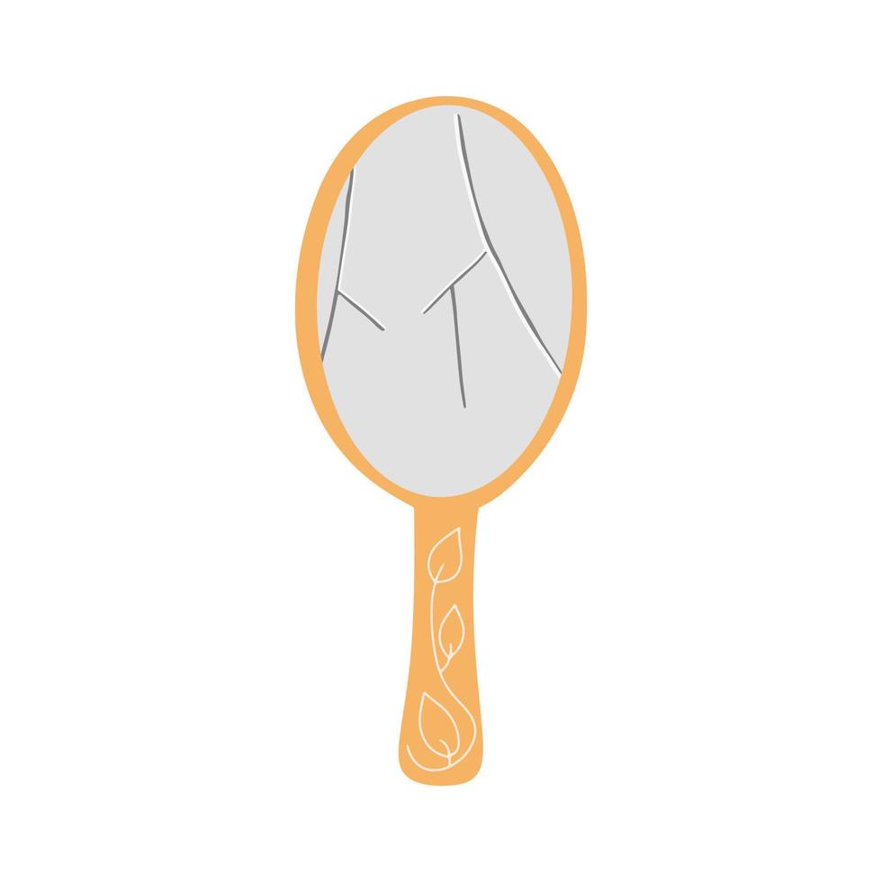 Mirror broken with cracks on the glass. Vector illustration in flat style