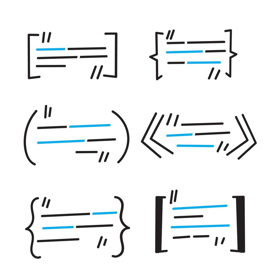 hand drawn doodle text bracket illustration icon 12768419 Vector Art at