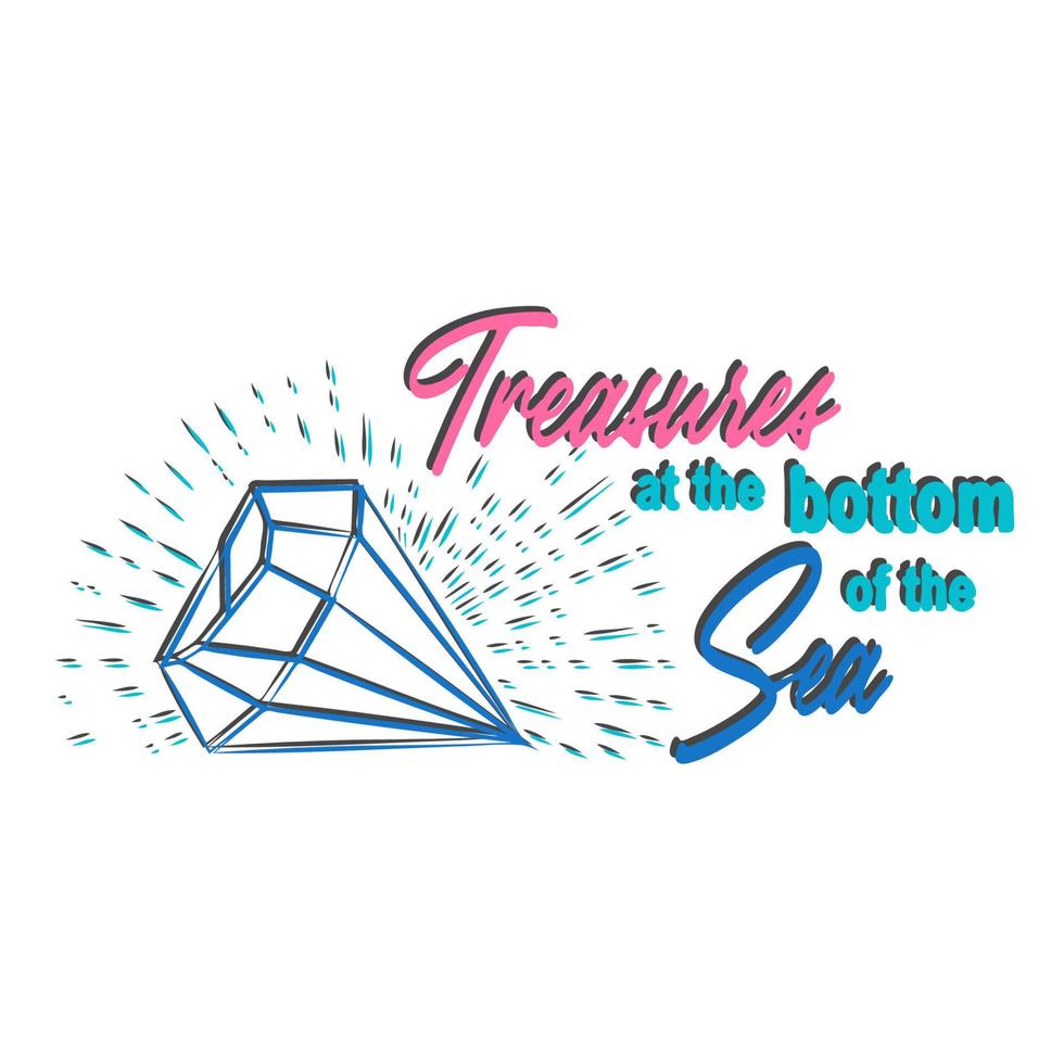 tarjeta de sirena con elementos marinos dibujados a mano y letras. cita inspiradora sobre el mar. mítico vector