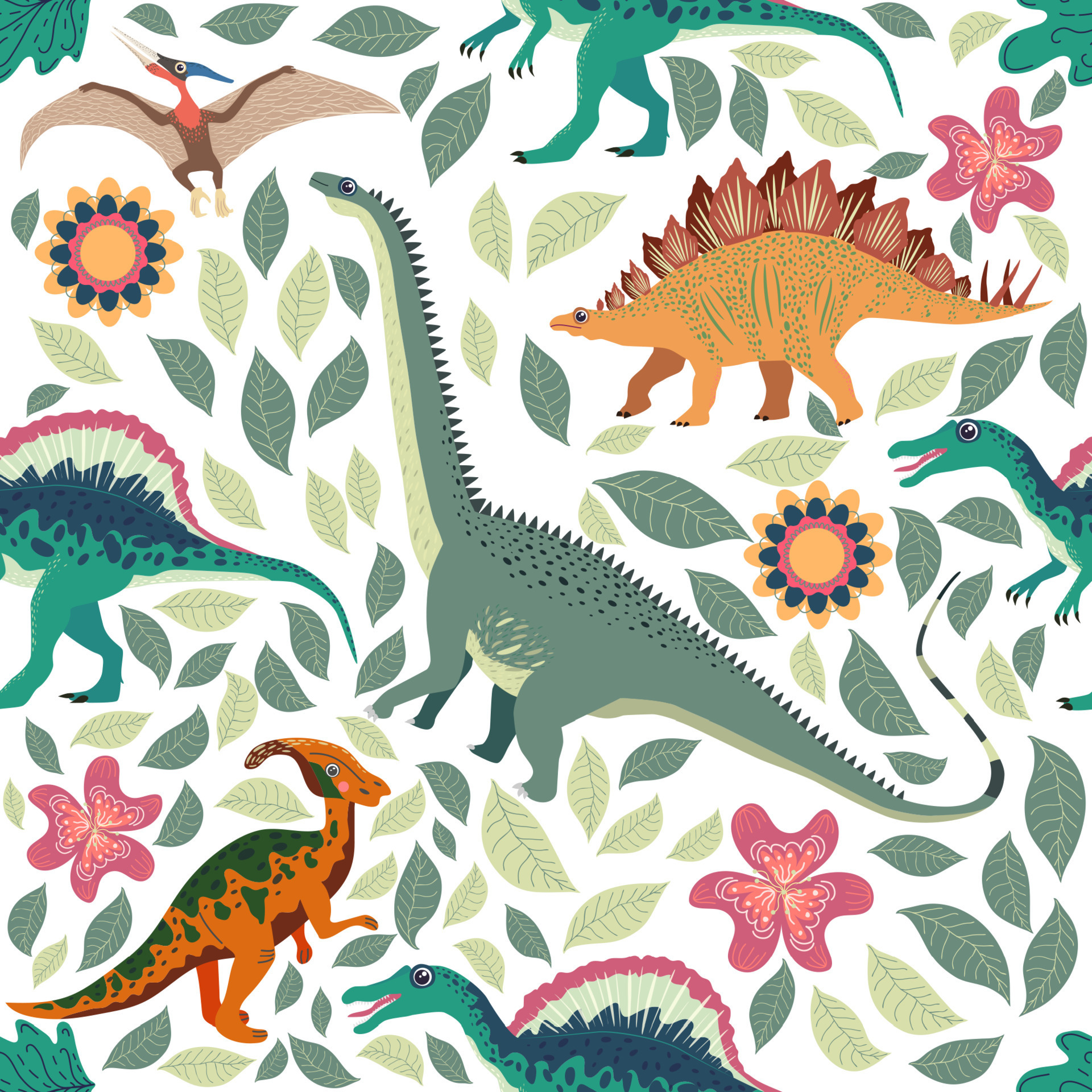 patrón de dinosaurio de fideos. estampado de dragón textil sin costuras,  fondo de tela infantil de moda, dinosaurios de dibujos animados. 12768578  Vector en Vecteezy