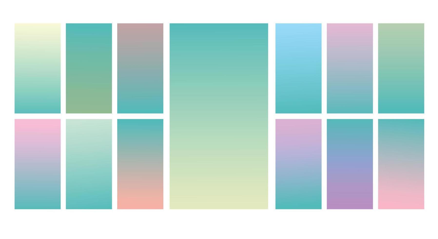 Set of Pastel gradient background. Soft pastel gradient background Template. Modern screen gradient for web vector