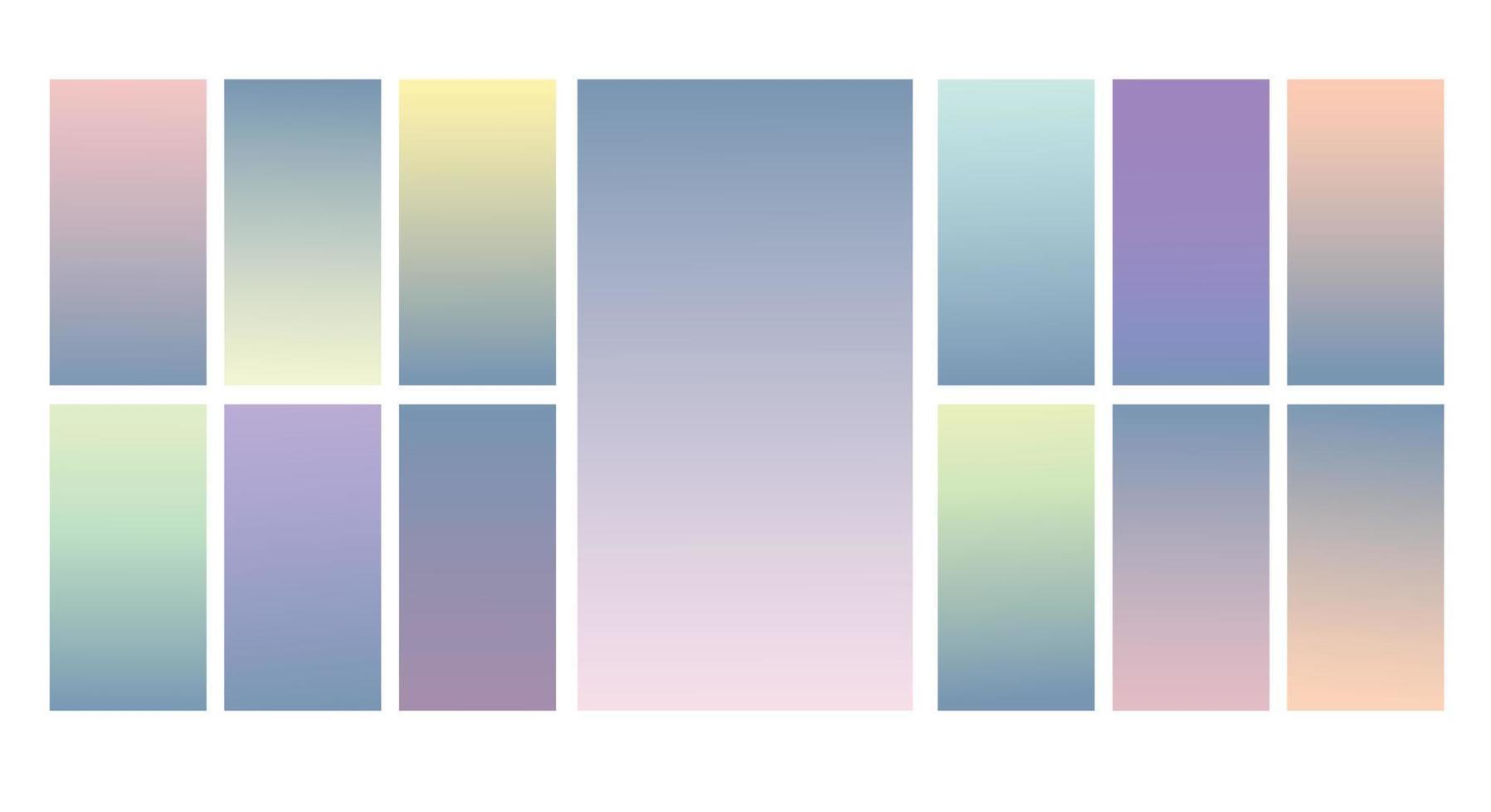 Set of Pastel gradient background. Soft pastel gradient background Template. Modern screen gradient for web vector