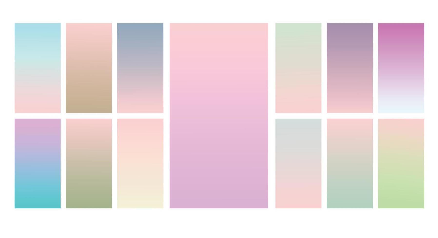 Set of Pastel gradient background. Soft pastel gradient background Template. Modern screen gradient for web vector