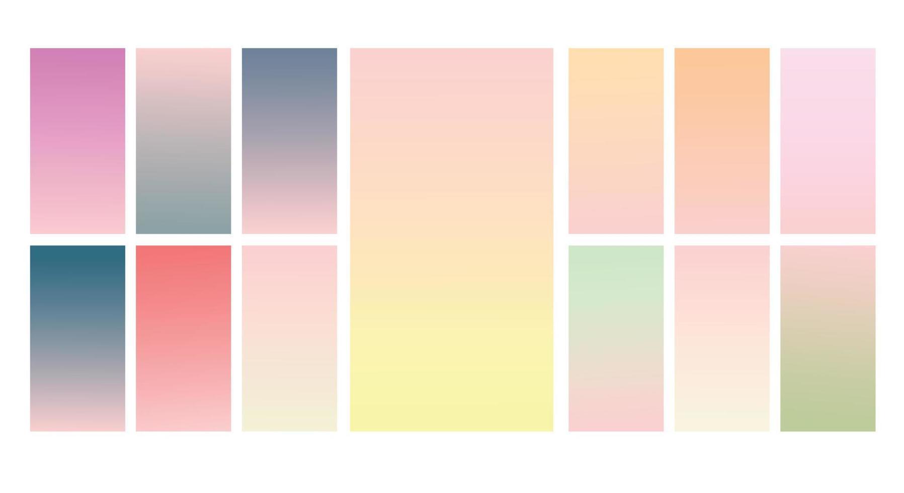 Set of Pastel gradient background. Soft pastel gradient background Template. Modern screen gradient for web vector