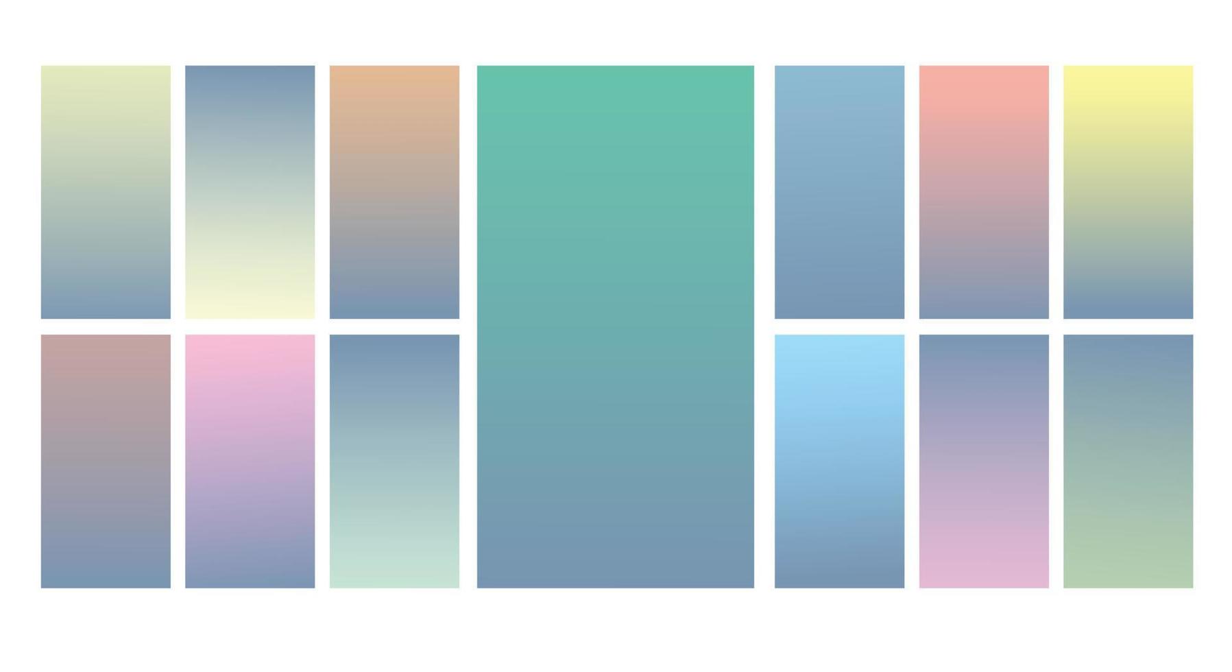 Set of Pastel gradient background. Soft pastel gradient background Template. Modern screen gradient for web vector