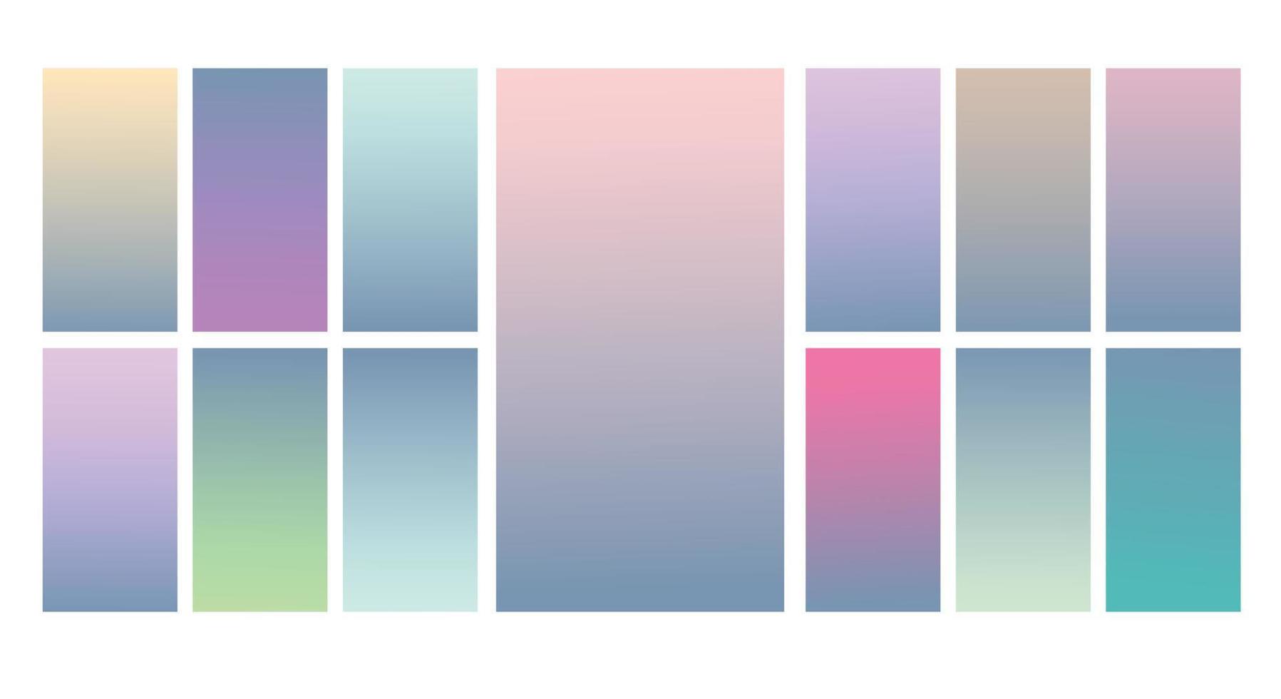 Set of Pastel gradient background. Soft pastel gradient background Template. Modern screen gradient for web vector