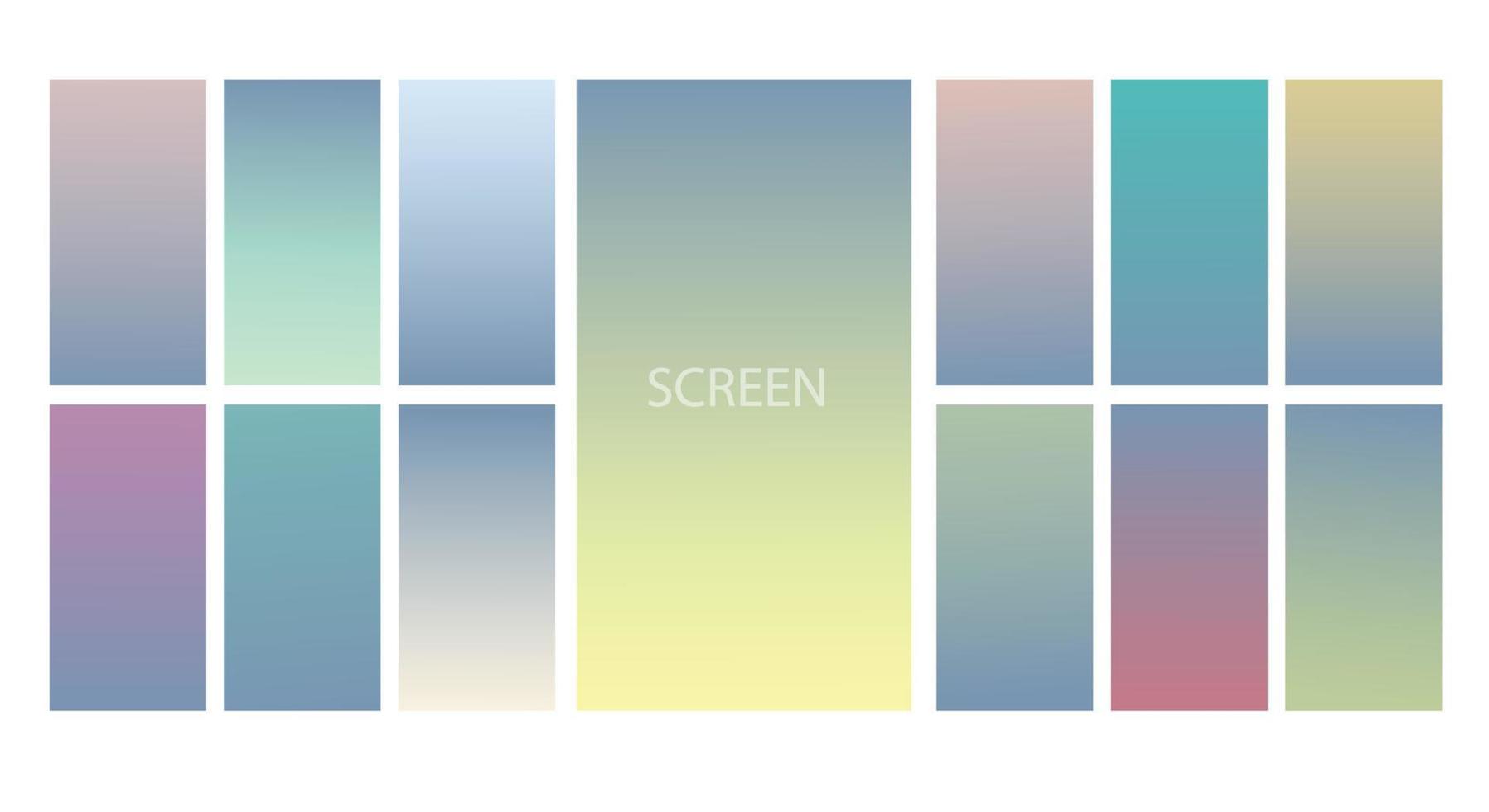 Set of Pastel gradient background. Soft pastel gradient background Template. Modern screen gradient for web vector