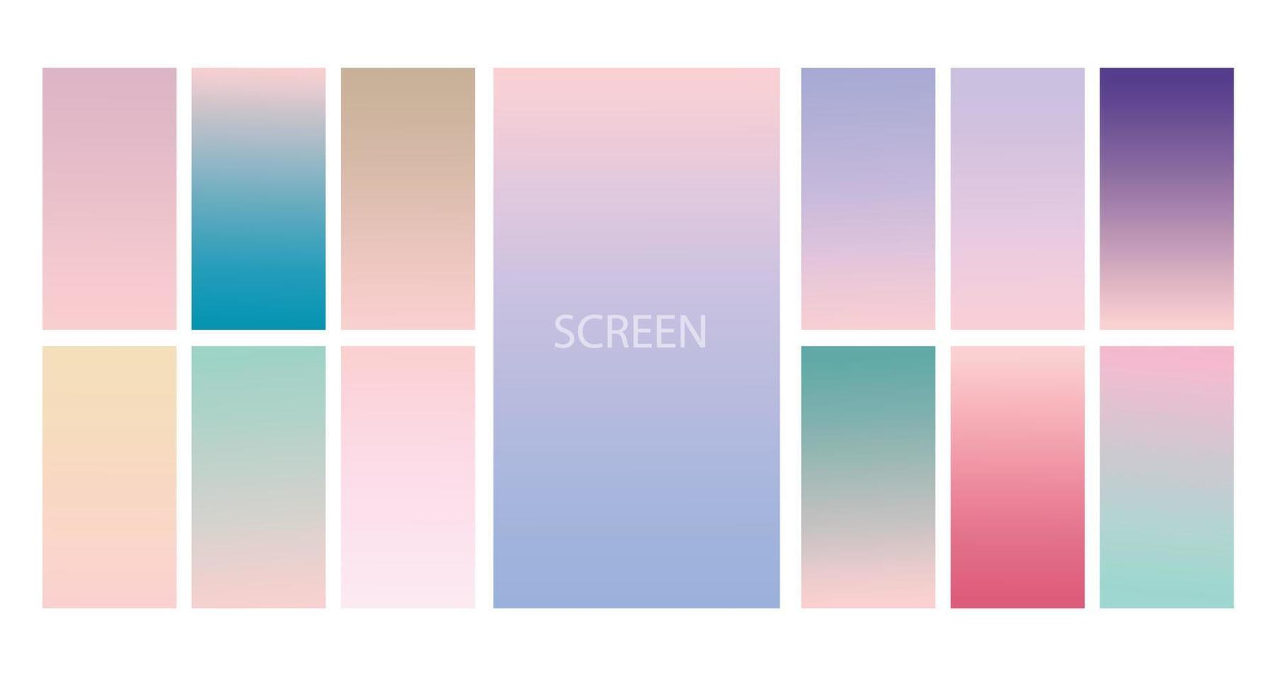 Set of Pastel gradient background. Soft pastel gradient background Template. Modern screen gradient for web vector