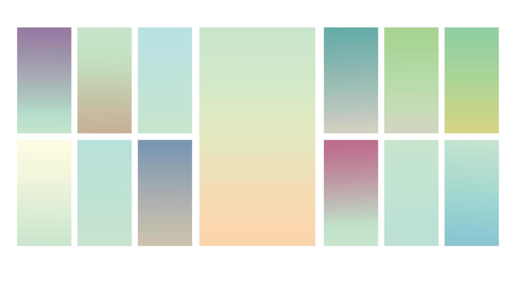 Set of Pastel gradient background. Soft pastel gradient background Template. Modern screen gradient for web vector