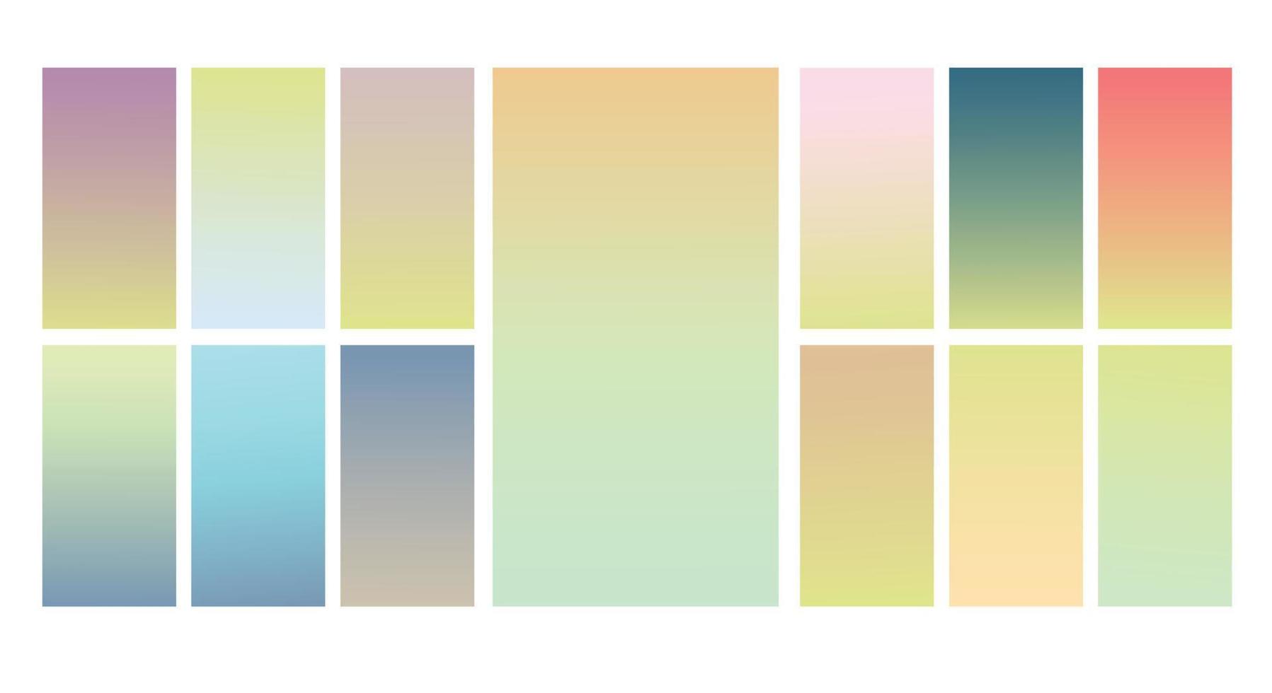 Set of Pastel gradient background. Soft pastel gradient background Template. Modern screen gradient for web vector