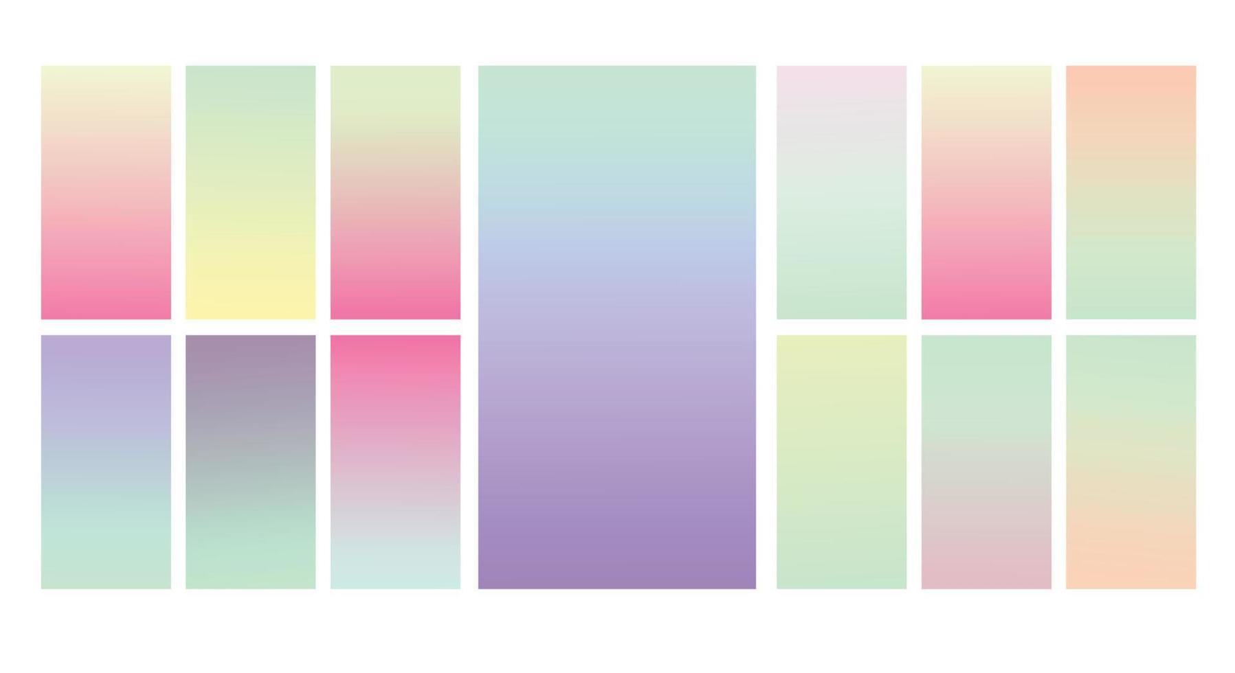 Set of Pastel gradient background. Soft pastel gradient background Template. Modern screen gradient for web vector