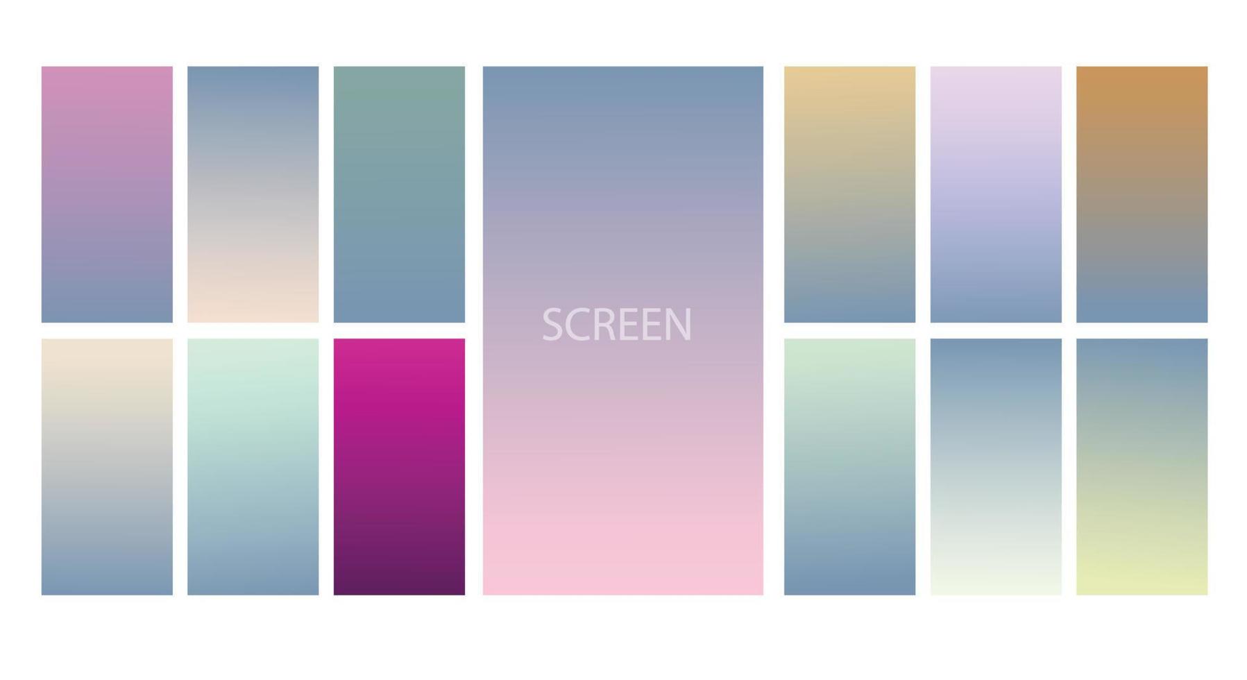 Set of Pastel gradient background. Soft pastel gradient background Template. Modern screen gradient for web vector