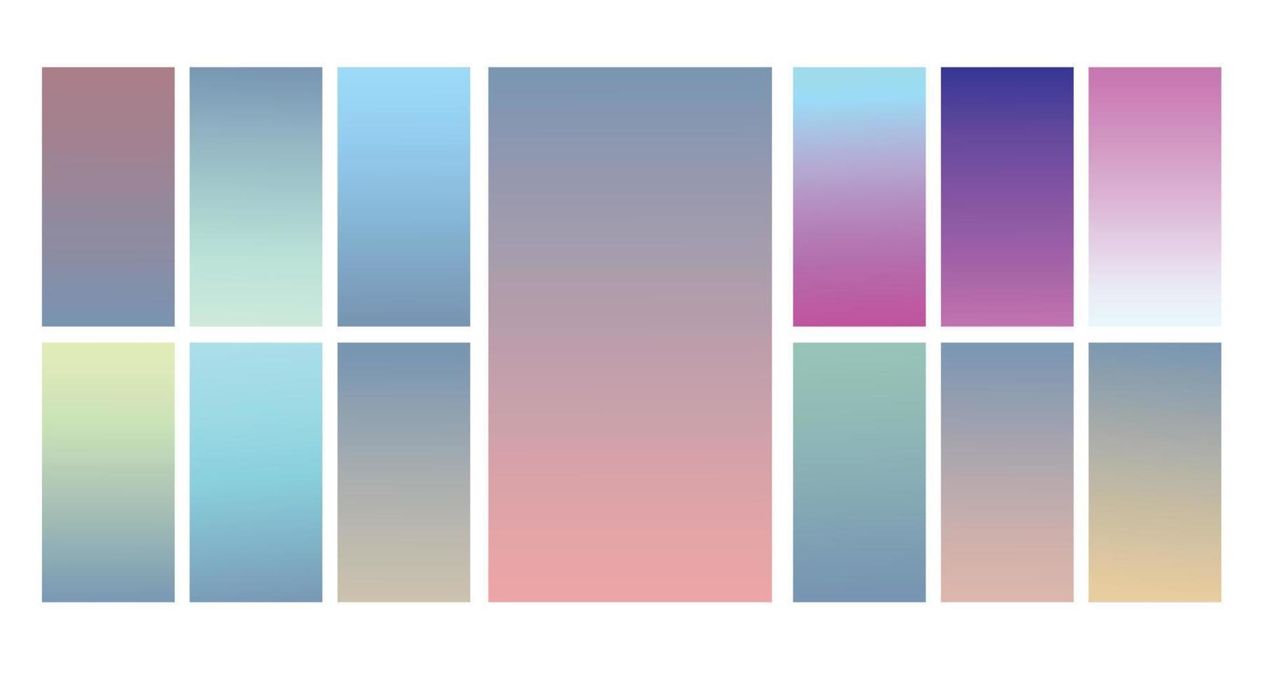 Set of Pastel gradient background. Soft pastel gradient background Template. Modern screen gradient for web vector
