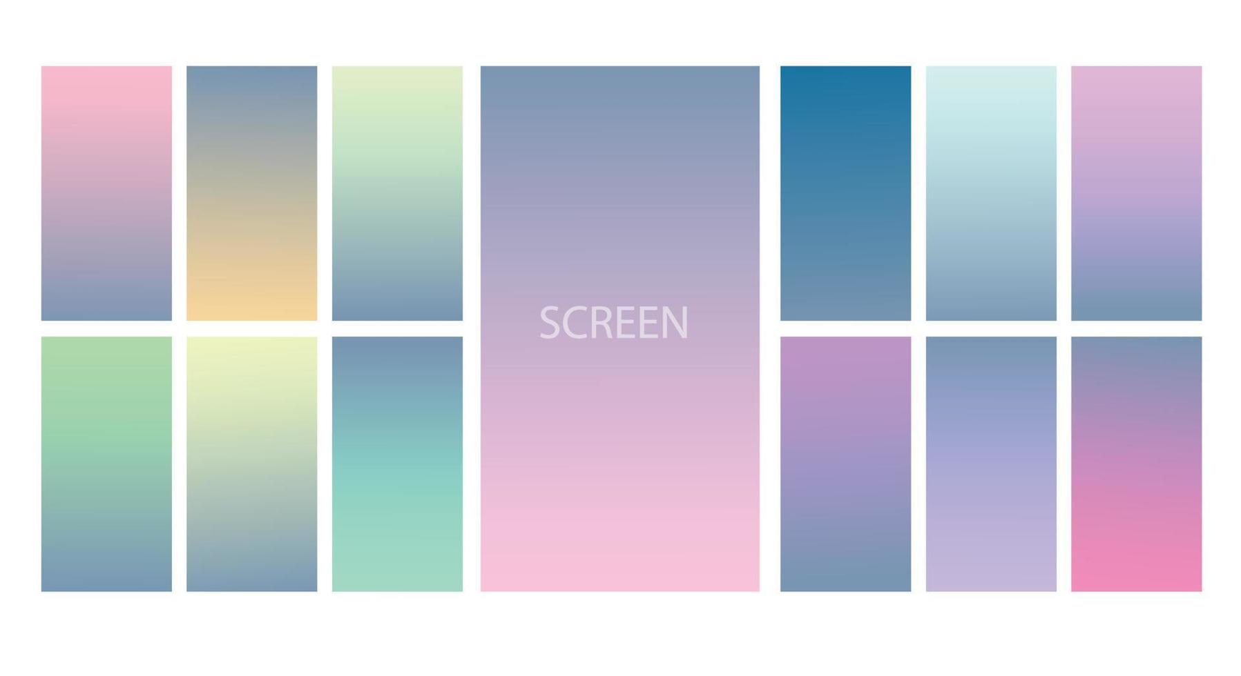 Set of Pastel gradient background. Soft pastel gradient background Template. Modern screen gradient for web vector