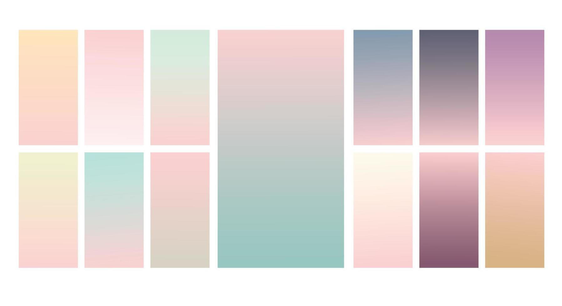 Set of Pastel gradient background. Soft pastel gradient background Template. Modern screen gradient for web vector