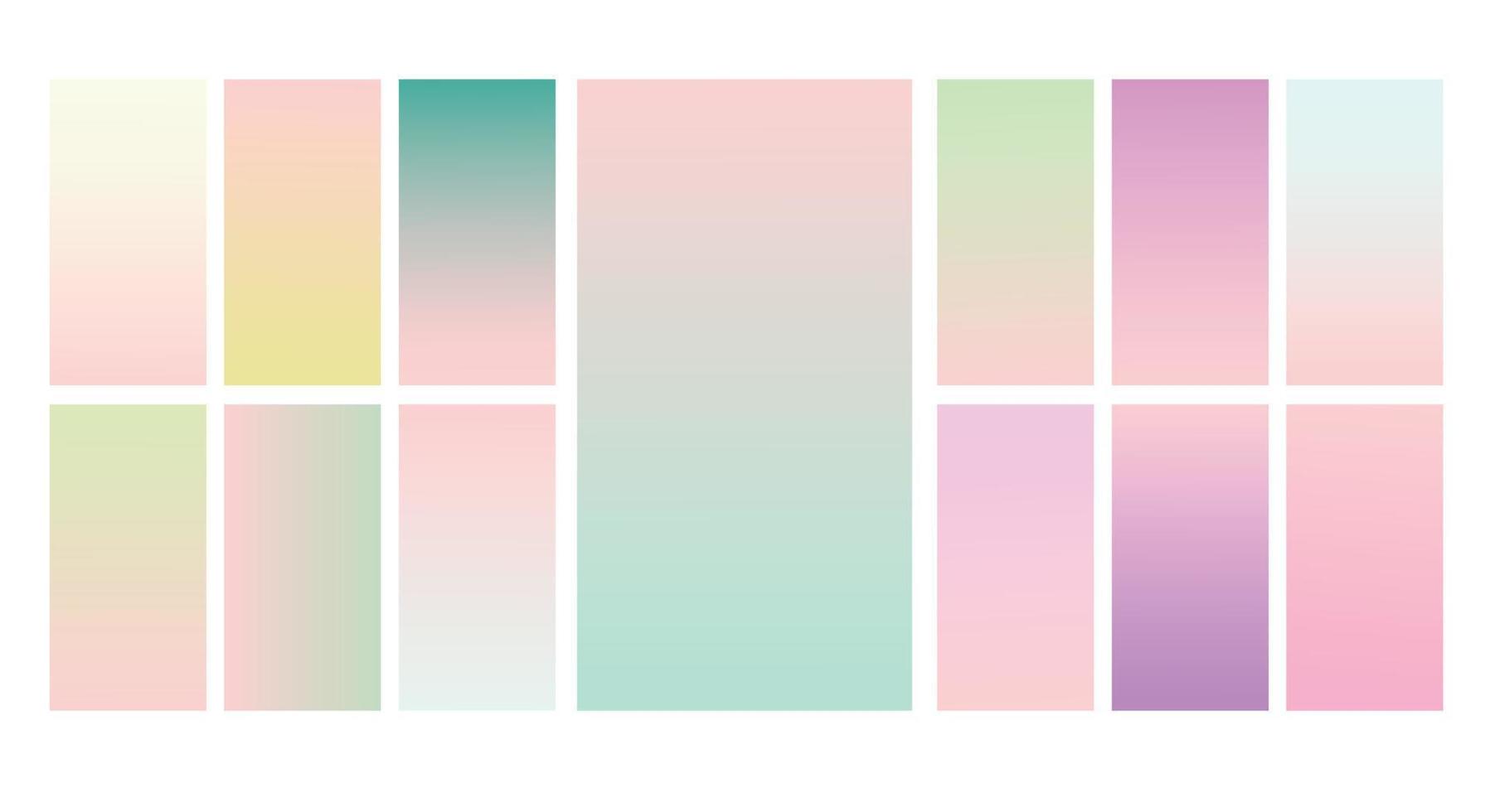 Set of Pastel gradient background. Soft pastel gradient background Template. Modern screen gradient for web vector