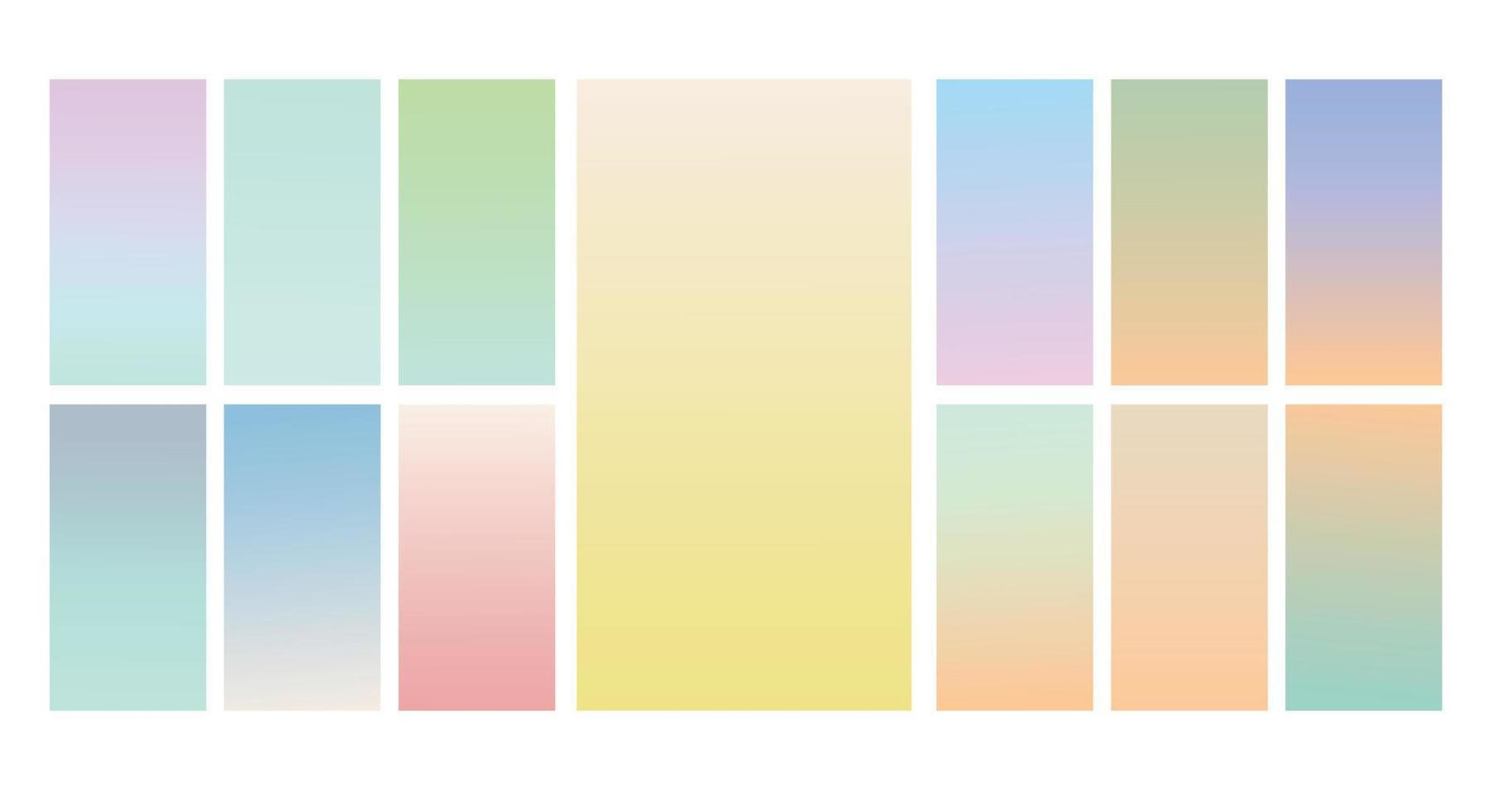 Set of Pastel gradient background. Soft pastel gradient background Template. Modern screen gradient for web vector